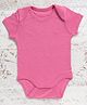 Merino Baby Woollen Knit Half Sleeves Solid Onesie - Pink