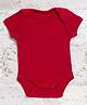 Merino Baby Woollen Knit Half Sleeves Solid Onesie - Red
