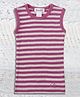 Merino Baby Woollen Knit Sleeveless Sleeveless & Baby Embroidered Text Vest - Pink