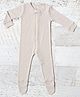 Merino Baby Woollen Knit Full Sleeves Solid Footed Romper - Cream
