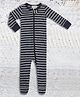 Merino Baby Woollen Knit Full Sleeves Solid Footed Romper - Navy Blue