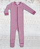 Merino Baby Woollen Knit Full Sleeves Solid Footed Romper -  Pink