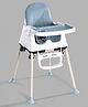 3-in-1 High Chair with PU Cushion - Blue| Feeding Chair, Booster Seat & High Chair| Adjustable Double Food Tray| Removable PU Leather Seat| Safety Harness & Footrest - Blue