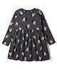 CUCUMBER Cotton Knit One Piece Dresses/Frocks Full Sleeves Round Neck Daisy Duck All Over Prints Charcoal Grey 4-5 Years