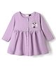 CUCUMBER Sinker Knit Full Sleeves Flared One Piece Frock With Minnie Mouse Graphics - Mauve