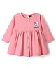 CUCUMBER Sinker Knit Full Sleeves Flared One Piece Frock With Daisy Duck Graphics - Pink