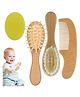 Babymoon Set of 4 Baby Grooming Set Wooden Comb, Hair Brush, Shampoo Brush, Face Brush for Kids Girls Baby Return Gift Set