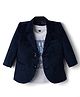 Robo Fry Cotton Woven Full Sleeves Solid Blazer with Inner Tee - Navy Blue