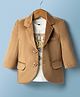 Robo Fry Cotton Woven Full Sleeves Solid Blazer with Inner Tee - Tan