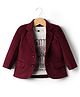 Robo Fry Cotton Woven Full Sleeves Solid Blazer With Text Printed Tee - Maroon
