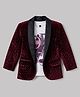 Robo Fry Cotton Woven Full Sleeves Checked Blazer With Text Printed Tee - Maroon