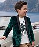 Robo Fry Cotton Woven Full Sleeves Self Designed Blazer with Printed T-Shirt - Dark Green