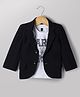 Robo Fry Cotton Woven Full Sleeves Solid Blazer with Inner Tee - Black