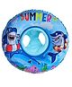 YAMAMA Cartoon Print Inflatable Swimming Tube Ring, Swim Safety Pool Tube With Float Seat Leg Holes And Handles, Beach Pool Inflatable Swimming Ring Tube for Kids And Baby - Blue