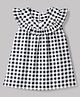 Teddy Sinker Knit Half Sleeves Checked Frock - Navy Blue