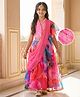 Pine Kids Woven Sleeveless Floral Sequinned & Embroidered  Choli & Lehenga Set With Dupatta - Pink