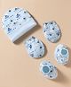 CUCUMBER Interlock Knit Nautical Theme Printed Cap Mittens & Booties Set Light Blue - Diameter 17 cm