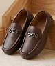 Cute Walk by Babyhug Slip On Party Wear Shoes With Applique - Brown