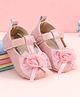 Babyoye Velcro Closure Booties With Floral Applique - Pink