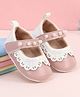 Babyoye Velcro Closure Booties With Lace Detailing & Pearl Embellishment - Pink