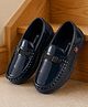 Cute Walk by Babyhug Slip On Party Wear Shoes With Applique - Navy Blue