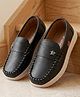 Cute Walk by Babyhug Slip On Party Wear Shoes With Star Applique - Black