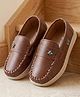 Cute Walk by Babyhug Slip On Party Wear Shoes With Star Applique - Tan