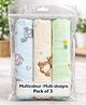 Totilo Soft Cotton Muslin Hankies for Babies Multicolour & Prints Daily Use Face Cloth - (pack of 3)