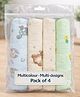 Totilo Soft Cotton Muslin Hankies for Babies Multicolour & Prints Daily Use Face Cloth - (pack of 4)