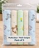 Totilo Soft Cotton Muslin Hankies for Babies Multicolour & Prints Daily Use Face Cloth - (pack of 5)