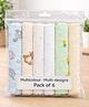Totilo Soft Cotton Muslin Hankies for Babies Multicolour & Prints Daily Use Face Cloth - (pack of 6)