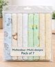 Totilo Soft Cotton Muslin Hankies for Babies Multicolour & Prints Daily Use Face Cloth - (pack of 7)
