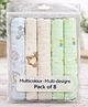 Totilo Soft Cotton Muslin Hankies for Babies Multicolour & Prints Daily Use Face Cloth - (pack of 8)