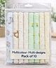 Totilo Soft Cotton Muslin Hankies for Babies Multicolour & Prints Daily Use Face Cloth - (pack of 10)