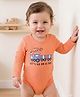 Doodle Poodle 100% Cotton Knit Full Sleeves Train Printed Onesie  - Light Peach