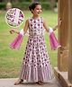 Pine Kids 100% Cotton Woven Sleeveless Floral Printed Choli Lehenga Set With Dupatta - White