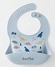 Bonfino Silicone Baby Bibs with Crumb Catcher - Dusty Blue| Adjustable Fit| Soft & Comfortable| Foldable & Travel Friendly| Easy to Clean| Feeding Essential For Babies| Button Closure