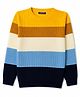 Pine Kids Knit Full Sleeves Colour Block Pullover - Yellow & Navy