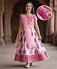 Pine Kids Cotton Woven Half Sleeves Floral Printed Choli Lahenga Set with Dupatta - White