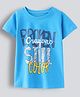 Unfab Cotton Knit Half Sleeves Broken Crayons Still Colour Text Printed Tee - Blue