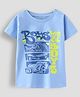 Unfab Cotton Knit Half Sleeves Boys Will Be Boys Text Printed Tee - Sky Blue