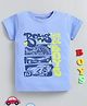 Unfab Cotton Knit Half Sleeves Boys Will Be Boys Text Printed Tee - Sky Blue