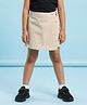 Kiddopanti Cotton Woven Solid Skort - Beige