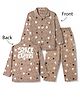 Smarty Boys Sinker Knit Full Sleeves Shirt & Pyjama Night Suit With Space Theme Print - Light Brown