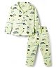 Smarty Boys Sinker Knit Full Sleeves Co Ord Shirt & Pyjama Night Suit Gaming Print - Lime Green