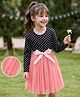 Mark & Mia Full Sleeves Polka Dots Printed Party Dress - Black