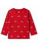 CUCUMBER Sinker Knit Full Sleeves Bike Printed T-Shirt - Red