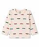 CUCUMBER Sinker Knit Full Sleeves Car Printed T-Shirt - Cream