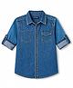 Pine Kids Denim Woven Full Sleeves Shirt - Blue