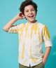Pine Kids Cotton Woven Shirt with Full Sleeves and Tie & Dye Print - Yellow